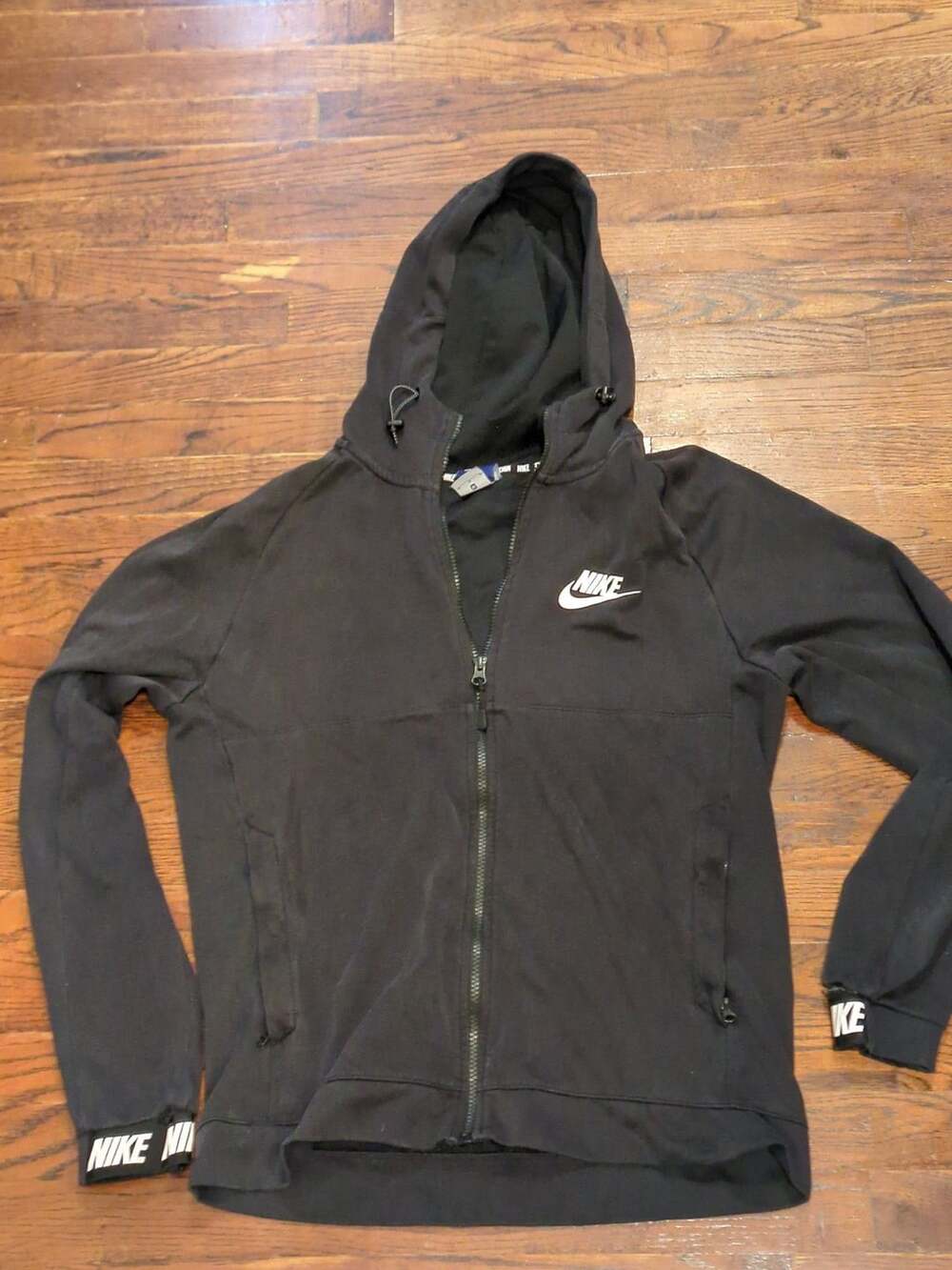 Nike Full Zip Hoodie Size M Black Tech Fleece Sweatshirt